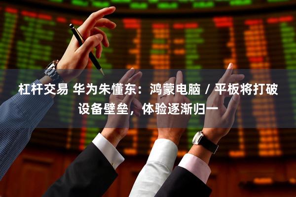 杠杆交易 华为朱懂东：鸿蒙电脑 / 平板将打破设备壁垒，体验逐渐归一